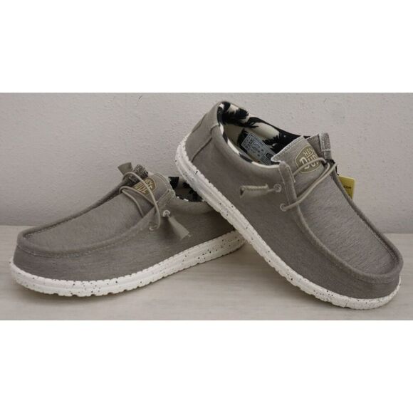 Hey Dude Women's Sz 10 Men's Sz 8 Beige Wally Stretch Canvas Slip-On Shoes - Picture 15 of 16